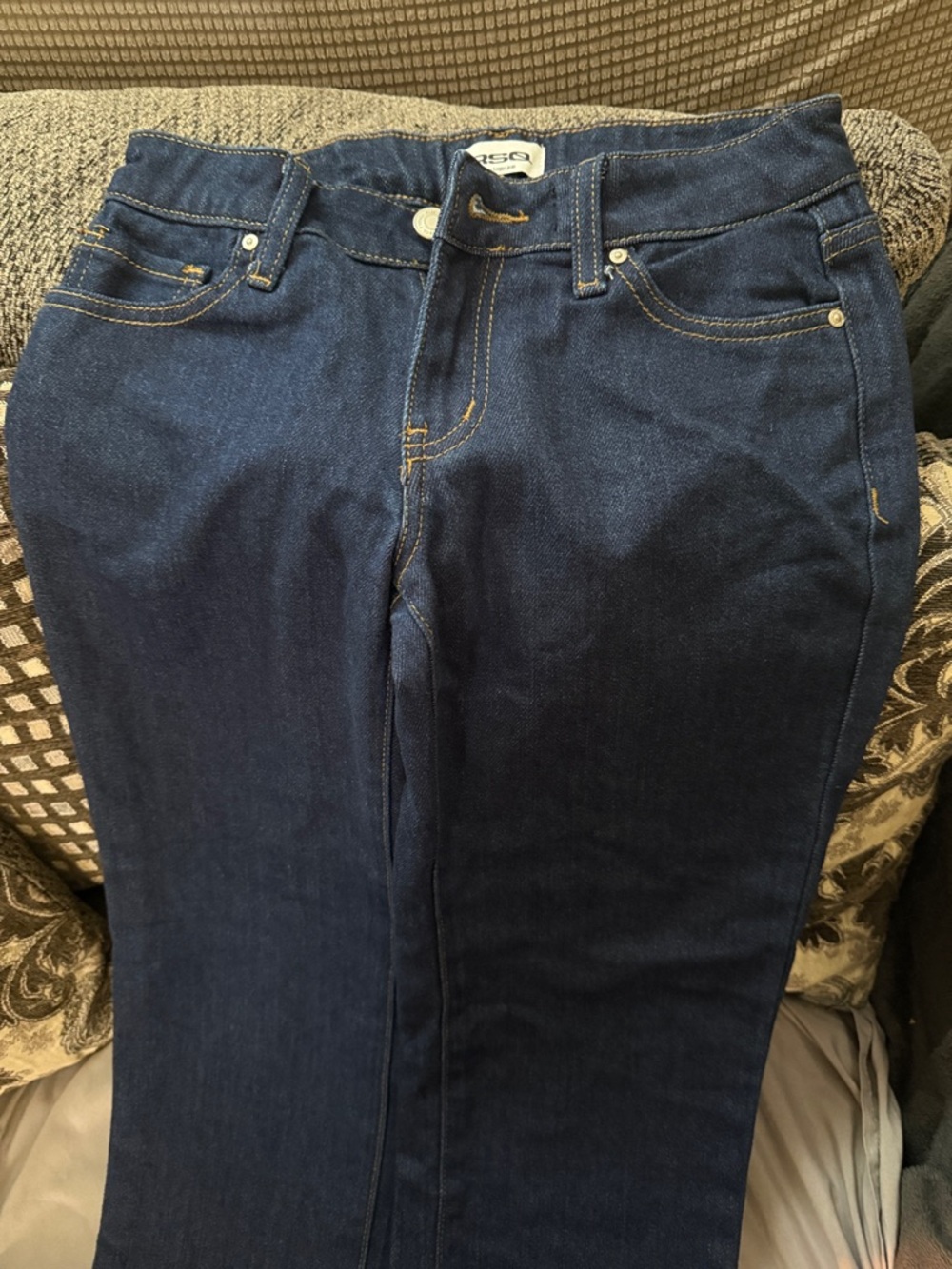 Girls RSQ Dark Baggy Blue Jeans